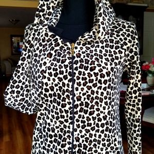 Juicy Coture Leopard Velour Hoodie jacket